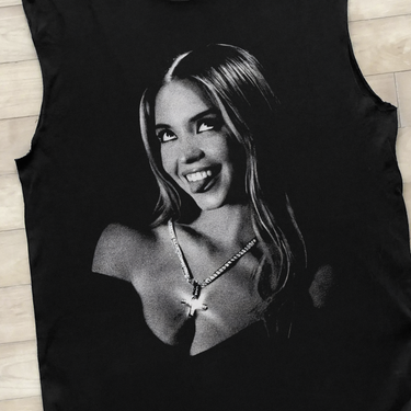 SWEENEY 'SAINT' BLACK CUT-OFF T-SHIRT