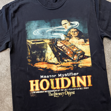 'MYSTIFIER HOUDINI' VINTAGE HEAVY FADED BLACK TEE