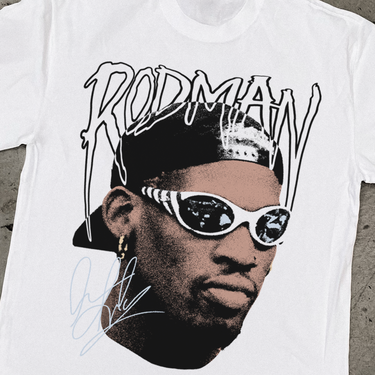 RODMAN 'GOGGLES' HEAVY FADED WHITE TEE