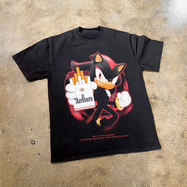 SHADOW 'MARLBORO POWER' HEAVY FADED BLACK TEE