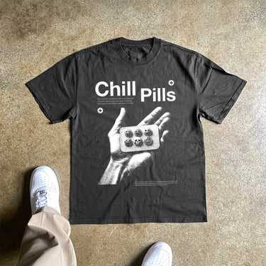 CHILL PILLS HEAVYWEIGHT BLACK TSHIRT