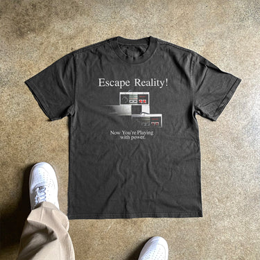 ESCAPE REALITY  HEAVYWEIGHT BLACK TSHIRT