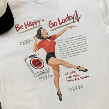 BE HAPPY - GO LUCKY HEAVYWEIGHT WHITE T-SHIRT