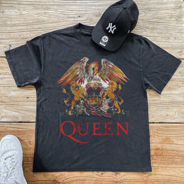 QUEEN BAND 1970s HEAVYWEIGHT BLACK T-SHIRT