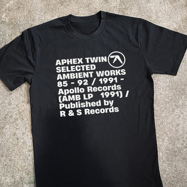 APHEX TWIN 'SELECTED AMBIENT WORKS' HEAVY BLACK TEE