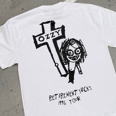 1996 OZZY OSBOURNE 'RETIREMENT SUCKS TOUR' HEAVY FADED WHITE TEE