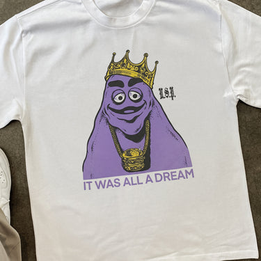 GRIMACE BIGGIE HEAVYWEIGHT WHITE T-SHIRT