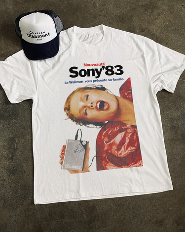 83 French 'Sony Walkman' Heavy Faded White Tee – AOCTW