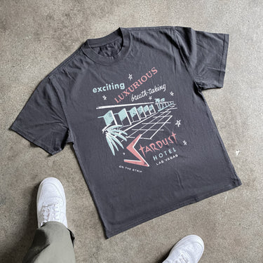 VINTAGE STARDUST HOTEL - LAS VEGAS HEAVYWEIGHT BLACK T-SHIRT