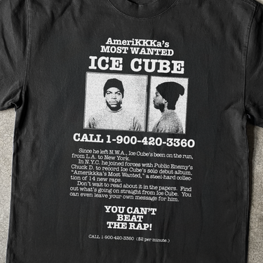 ICE CUBE 'AMERIKKKAS MOST WANTED' POSTER HEAVY BLACK TEE