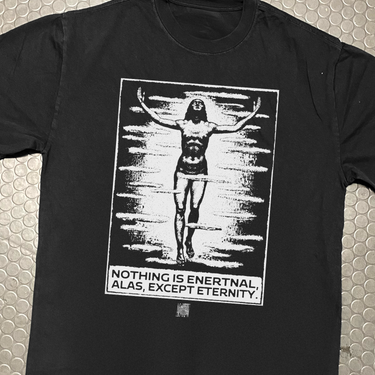 'NOTHING IS ETERNAL' FADED HEAVYWEIGHT BLACK TEE