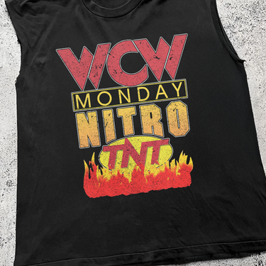 'WCW NITRO' CUT-OFF BLACK T-SHIR