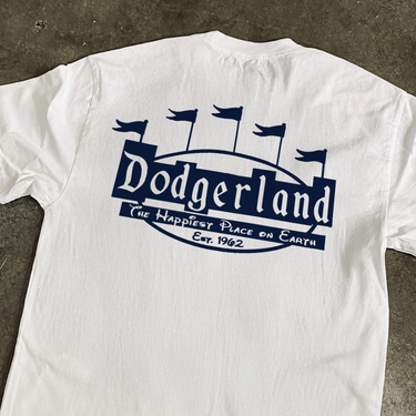 'DODGERLAND' HEAVY FADED WHITE TEE