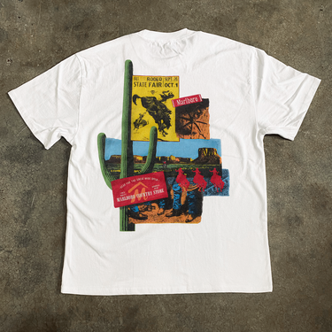 Marlo 'Rodeo State Fair' Vintage Faded Heavy White Tee